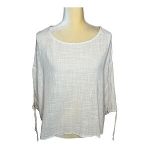BURU Ivory Cream Cotton Gauze Top Blouse Size 1X